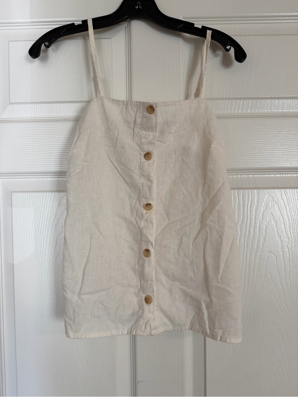 Old Navy Cream Button-Front Linen Cami